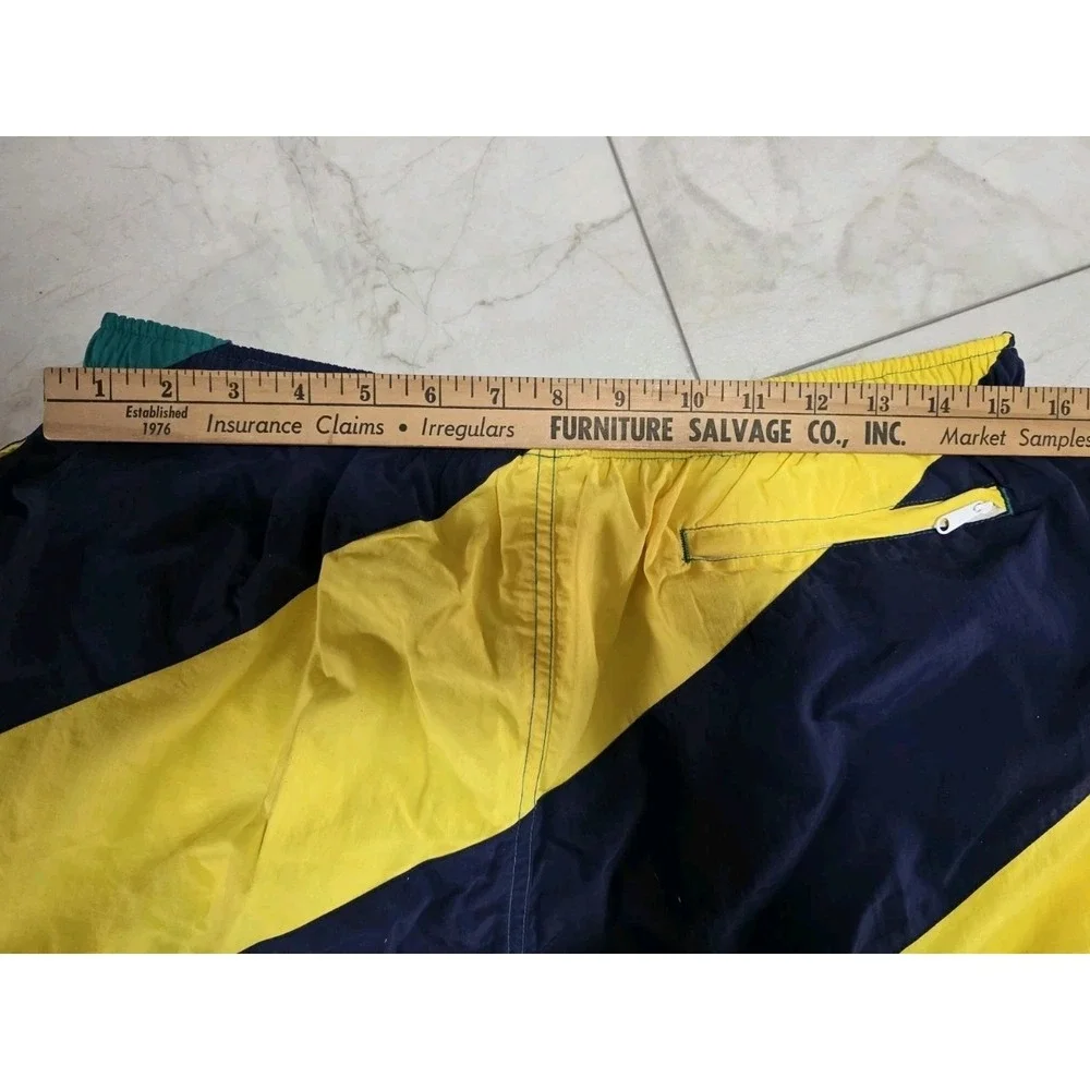 Vintage 90s Lands' End Swim Trunks Men's L Colorblock Mesh Lined 1997